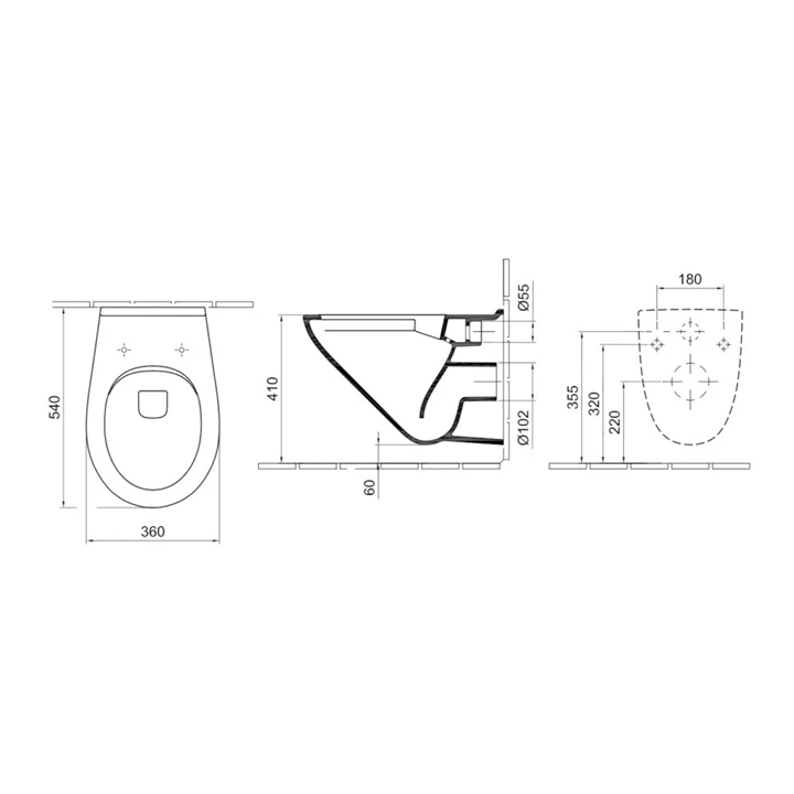 Alföldi Optic mélyöblítésű  fali WC ALF-7047 R0 01