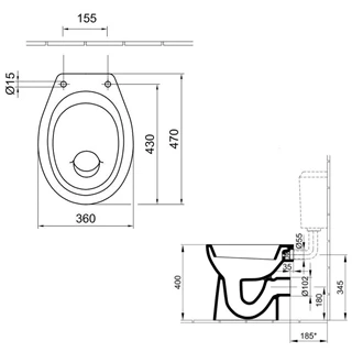 ALF WC EASYPLUS 4030 R1 LAPOS HÁTSÓS 