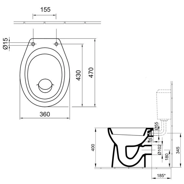 ALF WC EASYPLUS 4030 R1 LAPOS HÁTSÓS 
