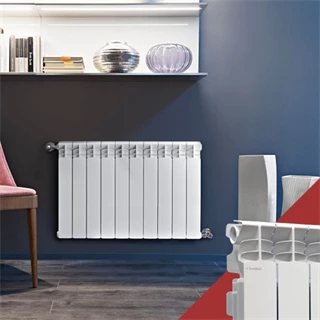 Fondital Exclusivo 600 alumínium radiátor, 657x240 mm, 400 W, 3 tagos FSED-600/03 Fondital Exclusivo 600 alumínium radiátor, 657x240 mm, 400 W, 3 tagos FSED-600/03