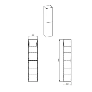 Arezzo design állószekrény 180x40x35,2 cm-es, 2 ajtós, magasfényű fehér AR-167409