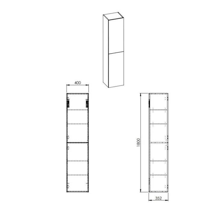 Arezzo design állószekrény 180x40x35,2 cm-es, 2 ajtós, magasfényű fehér AR-167409