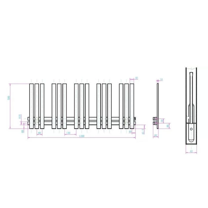 Arezzo design Horizont antracit slim1200x500 törölközőszárítós radiátor AR-HS12050A Arezzo design Horizont antracit slim1200x500 törölközőszárítós radiátor AR-HS12050A