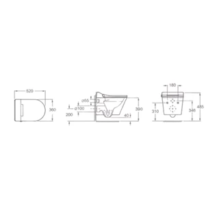 Arezzo design Indiana függesztett Rimless WC csésze okos ülőkével AR-110FR Arezzo design Indiana függesztett Rimless WC csésze okos ülőkével AR-110FR