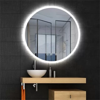 Arezzo LED okos tükör 80 cm-es kerek+állítható fényerő,páramentesítő funkció,óra,hőmérő AR-3053