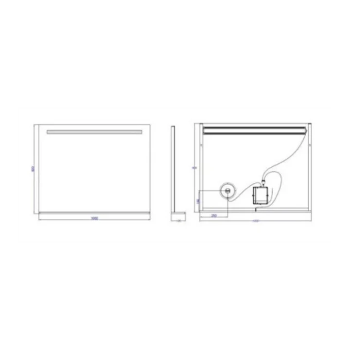 Arezzo design LED tükör világító polccal és kozmetikai tükörrel 1000x800 mm AR-10080KT