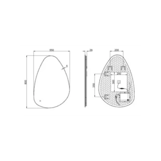 Arezzo design ívelt okos tükör LED világítással 55x80 cm AR-M3090