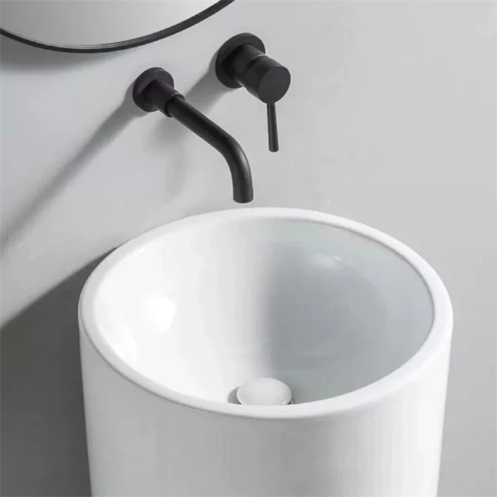 Arezzo design Lincoln álló porcelán mosdó 45x45x81 cm, fényes fehér AR-M9014A Arezzo design Lincoln álló porcelán mosdó 45x45x81 cm, fényes fehér AR-M9014A