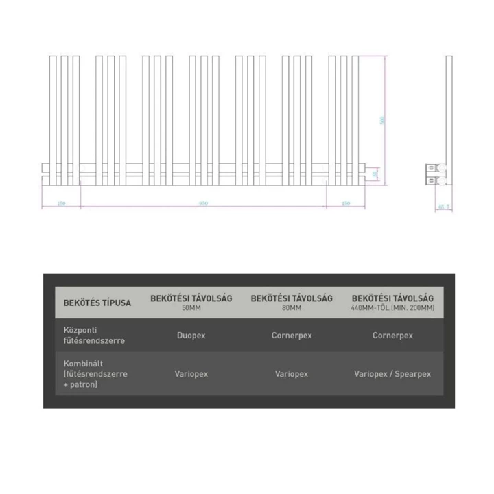 Arezzo design Linear fehér 1250x500 törölközőszárítós radiátor AR-LR12050W Arezzo design Linear fehér 1250x500 törölközőszárítós radiátor AR-LR12050W