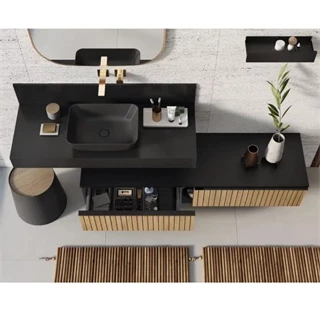 Arezzo design Monterey 160 alsószekrény két fiókkal és szifonkivágással, természetes fa AR-169434 Arezzo design Monterey 160 alsószekrény két fiókkal és szifonkivágással, természetes fa AR-169434