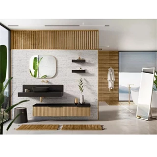 Arezzo design Monterey 160 alsószekrény két fiókkal és szifonkivágással, természetes fa AR-169434 Arezzo design Monterey 160 alsószekrény két fiókkal és szifonkivágással, természetes fa AR-169434