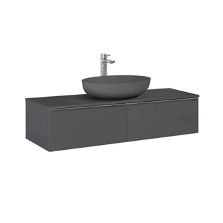 Arezzo design Monterey 160 alsószekrény két fiókkal, magasfényű antracit AR-169473 Arezzo design Monterey 160 alsószekrény két fiókkal, magasfényű antracit AR-169473