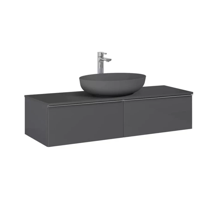 Arezzo design Monterey 160 alsószekrény két fiókkal, magasfényű antracit AR-169473 Arezzo design Monterey 160 alsószekrény két fiókkal, magasfényű antracit AR-169473
