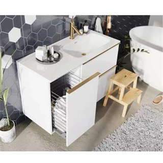 Arezzo design Monterey oldalszekrény szennyeskosárral 40 cm, magasfényű fehér AR-167309 Arezzo design Monterey oldalszekrény szennyeskosárral 40 cm, magasfényű fehér AR-167309