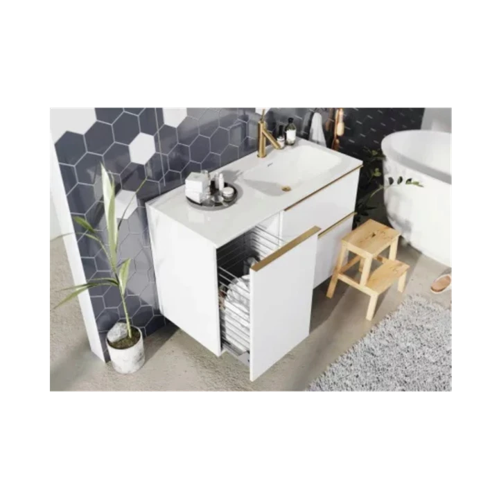 Arezzo design Monterey oldalszekrény szennyeskosárral 40 cm, matt fehér AR-167608
