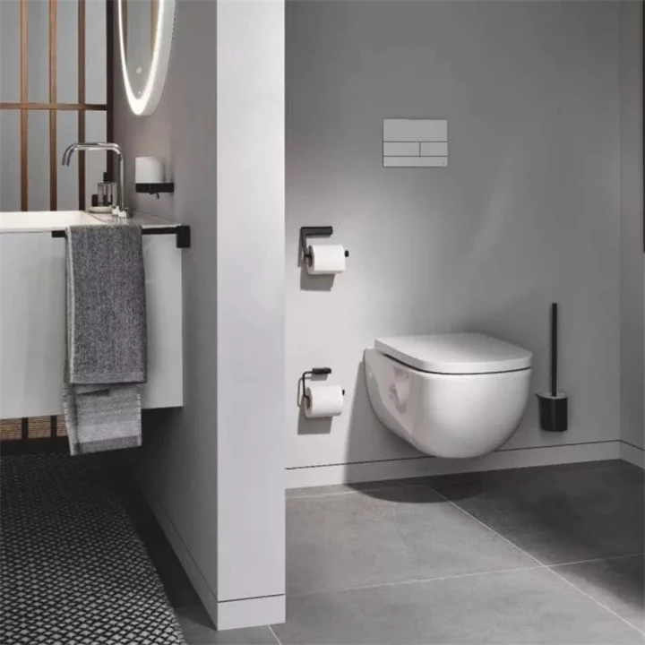 Arezzo design NORO fali wc kefe tartó, fekete AR-1513300 Arezzo design NORO fali wc kefe tartó, fekete AR-1513300