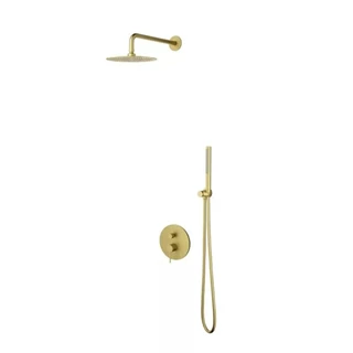 Arezzo design NOVA falsík alatti zuhanyszett falon belüli egységgel, szálcsiszolt arany AR-2160BG Arezzo design NOVA falsík alatti zuhanyszett falon belüli egységgel, szálcsiszolt arany AR-2160BG