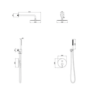 Arezzo design NOVA falsík alatti zuhanyszett falon belüli egységgel, szálcsiszolt arany AR-2160BG Arezzo design NOVA falsík alatti zuhanyszett falon belüli egységgel, szálcsiszolt arany AR-2160BG