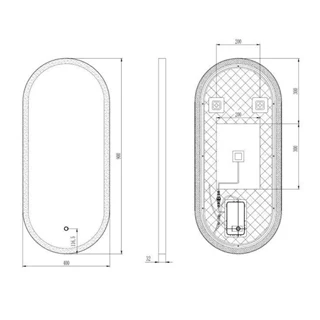 Arezzo design okos LED tükör 40x90 cm, szálcsiszolt arany kerettel AR-3056 Arezzo design okos LED tükör 40x90 cm, szálcsiszolt arany kerettel AR-3056