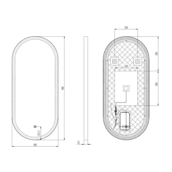 Arezzo design okos tükör LED világítással 40x90 cm, matt fekete kerettel AR-3056BL Arezzo design okos tükör LED világítással 40x90 cm, matt fekete kerettel AR-3056BL