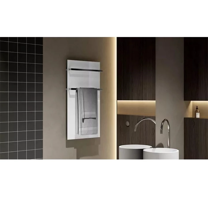 Arezzo design ONYX WHITE 2 elektromos törölközőszárító radiátor fényes fehér üveg AR-ONYX2MW