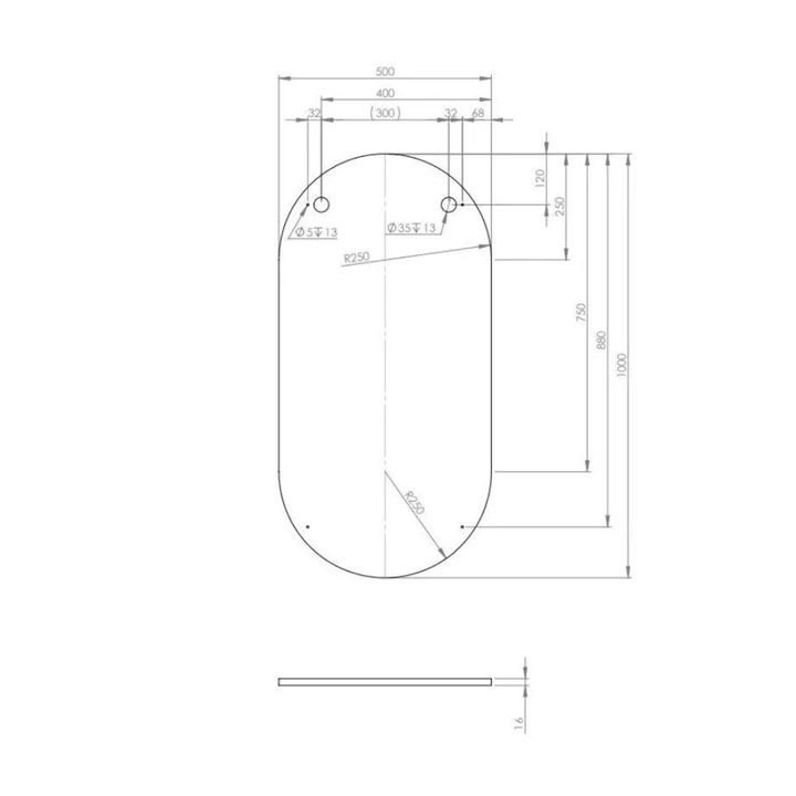 Arezzo design ovális tükör 50x100 cm AR-167567