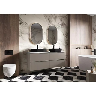 Arezzo design SHARON ovális 52/92 led tükör, fekete AR-168462