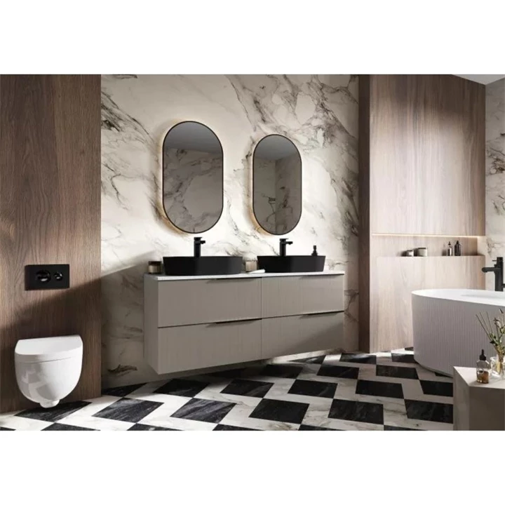 Arezzo design SHARON ovális 52/92 led tükör, fekete AR-168462