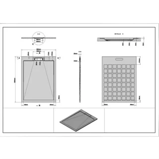 Arezzo STONE pala hatású öntött márvány zuhanytálca, 120x90 cm-es, fehér (2 doboz) AR-DYT129LW