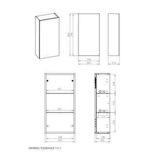 Arezzo design univerzális felsőszekrény bármely modellhez 40 cm-es, 1 ajtós (21,6) Lincoln dió AR-169673