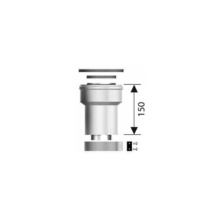 Ariston függőleges indítóidom alu/pp, O80/125 mm 3318095