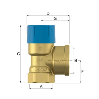 Flamco Prescor biztonsági szelep B 3/4 10 bar F27117