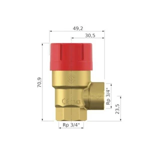 Flamco biztonsági szelep Prescor 3/4"-3/4" 1,8 bar F27021