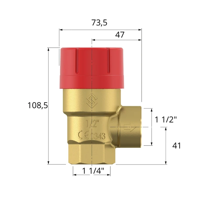 Flamco Prescor biztonsági szelep 1 1/4" - 4.0 bar 27037