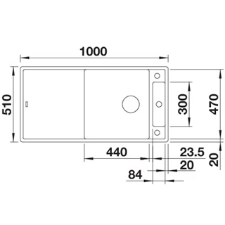 Blanco AXIA III XL 6S Silgranit mosogatótálca excenter nélkül, fehér 523504 Blanco AXIA III XL 6S Silgranit mosogatótálca excenter nélkül, fehér 523504