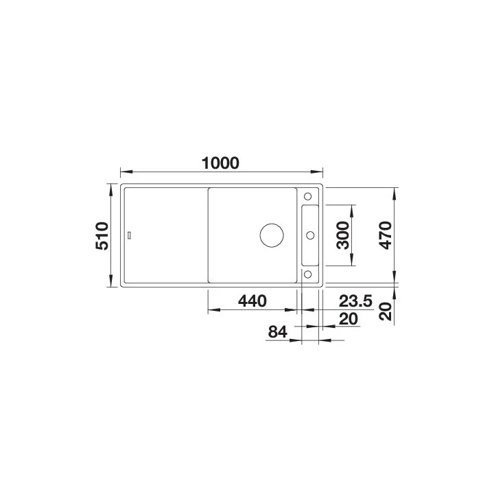 Blanco AXIA III XL 6S Silgranit mosogatótálca excenter nélkül, fehér 523504 Blanco AXIA III XL 6S Silgranit mosogatótálca excenter nélkül, fehér 523504