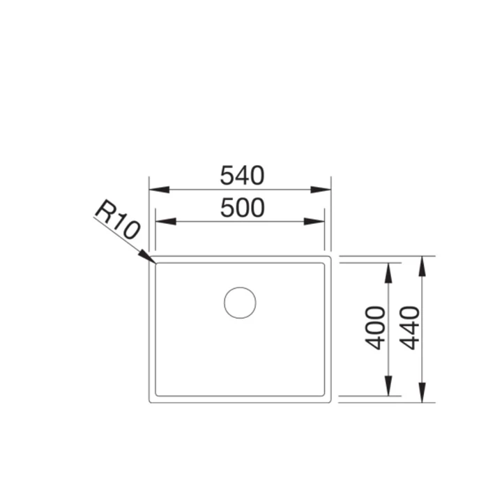 Blanco CLARON 500-IF rozsdamentes acél mosogató selyem fényű, 600 mm alsószekrényhez, excenter nélkül 521576 Blanco CLARON 500-IF rozsdamentes acél mosogató selyem fényű, 600 mm alsószekrényhez, excenter nélkül 521576