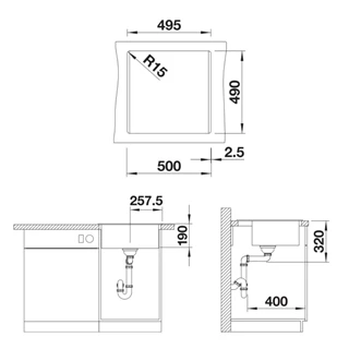 Blanco DALAGO 5 Silgranit mosogatótálca excenter nélkül, antracit 518521 Blanco DALAGO 5 Silgranit mosogatótálca excenter nélkül, antracit 518521