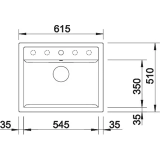 Blanco DALAGO 6 Silgranit mosogatótálca excenter nélkül, fehér 514199 Blanco DALAGO 6 Silgranit mosogatótálca excenter nélkül, fehér 514199