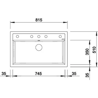 Blanco DALAGO 8 Silgranit mosogatótálca excenter nélkül, fehér 516633 Blanco DALAGO 8 Silgranit mosogatótálca excenter nélkül, fehér 516633