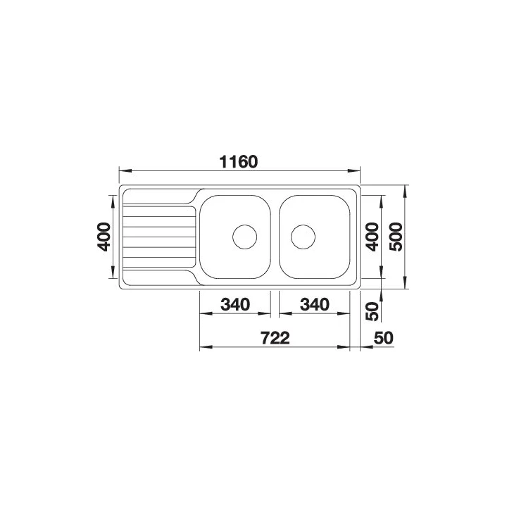 Blanco DINAS 8 S mosogatótálca, forgatható, fényezett rozsdamentes acél, csaplyuk nélkül, excenter nélkül 523376