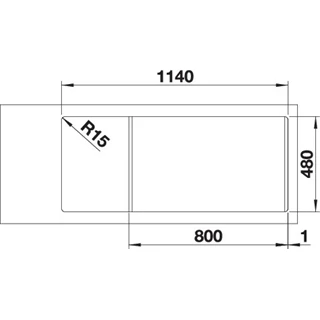 Blanco DINAS 8 S mosogatótálca, forgatható, fényezett rozsdamentes acél, csaplyuk nélkül, excenter nélkül 523376