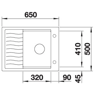 Blanco ELON 45 S Silgranit mosogatótálca excenter nélkül, antracit, InFino 524824