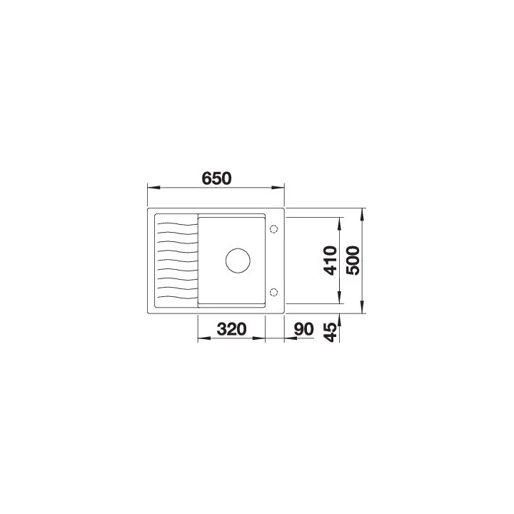 Blanco ELON 45 S Silgranit mosogatótálca excenter nélkül, antracit, InFino 524824