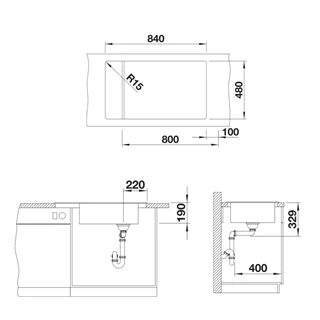 Blanco ELON XL 8 S Silgranit mosogatótálca excenter nélkül, fehér, InFino 524874 Blanco ELON XL 8 S Silgranit mosogatótálca excenter nélkül, fehér, InFino 524874