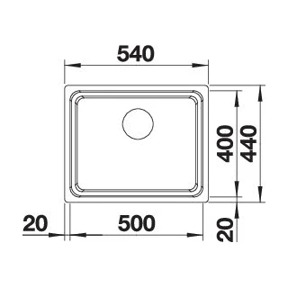 Blanco ETAGON 500-U rozsdamentes excenter nélküli mosogatótálca, InFino 521841 Blanco ETAGON 500-U rozsdamentes excenter nélküli mosogatótálca, InFino 521841