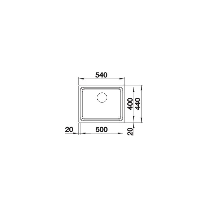 Blanco ETAGON 500-U rozsdamentes excenter nélküli mosogatótálca, InFino 521841 Blanco ETAGON 500-U rozsdamentes excenter nélküli mosogatótálca, InFino 521841