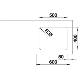 Blanco ETAGON 500-U rozsdamentes excenter nélküli mosogatótálca, InFino 521841 Blanco ETAGON 500-U rozsdamentes excenter nélküli mosogatótálca, InFino 521841