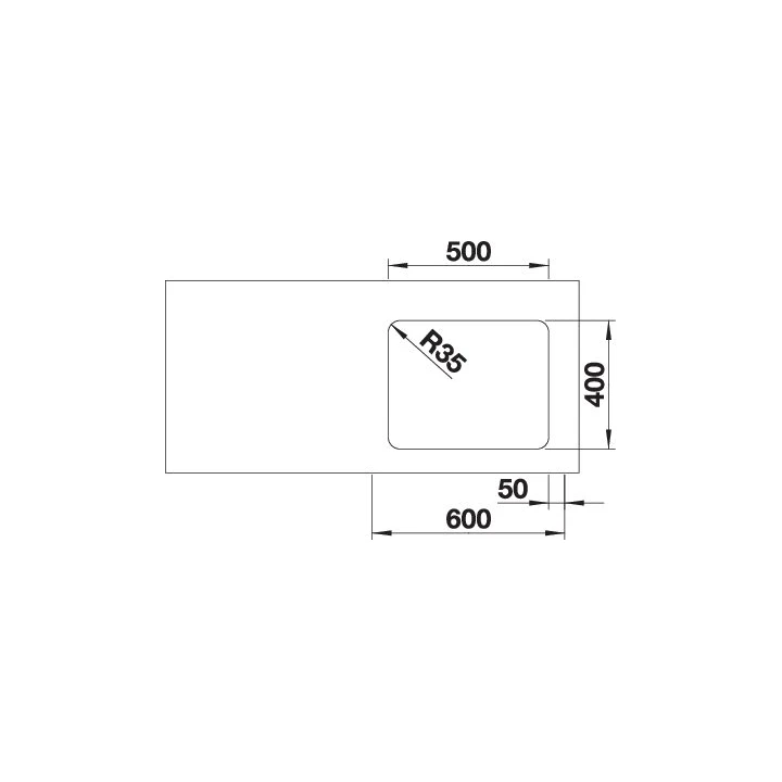 Blanco ETAGON 500-U rozsdamentes excenter nélküli mosogatótálca, InFino 521841 Blanco ETAGON 500-U rozsdamentes excenter nélküli mosogatótálca, InFino 521841