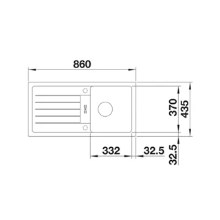 Blanco FAVUM 45 S SILGRANIT mosogatótálca, törtfehér, tartozék nélkül, excenter nélkül 527083